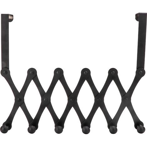 Crochets de porte en acier inoxydable, support télescopique pliable pour chapeau et sac à dos, support suspendu pour salon et chambre à coucher 6 (1/5)