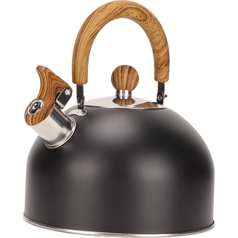 Bouilloire en acier inoxydable de 2,5 L, antirouille et anti-brûlure, avec sifflet et poignée ergonomique pour la maison (1/5)