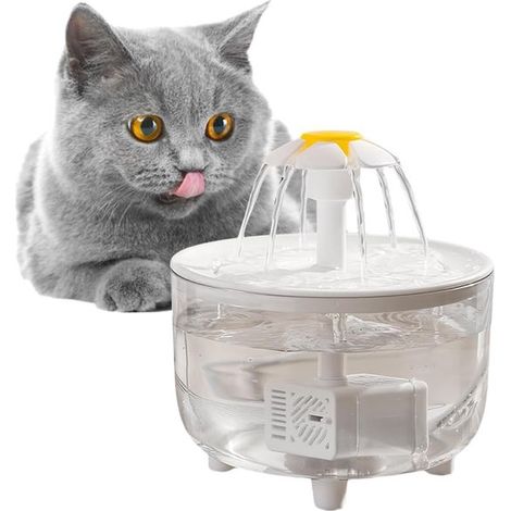 Bebedero gatos, bebedero ultrasilencioso, bebedero automático, dispensador eléctrico bebidas filtro automático, 1200 ml, pequeños (transparente (1/5)