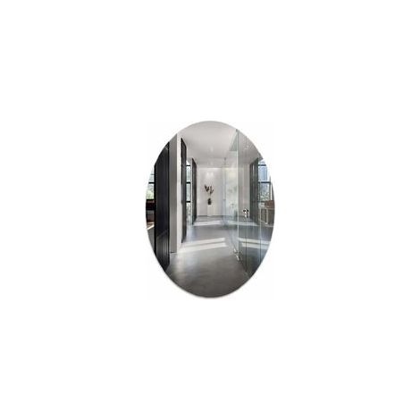 Miroir mural ovale moderne 40x60cm – Plexiglas avec biseau poli – Installation facile avec matériel inclus – Pour salle de bain et bureau (1/4)
