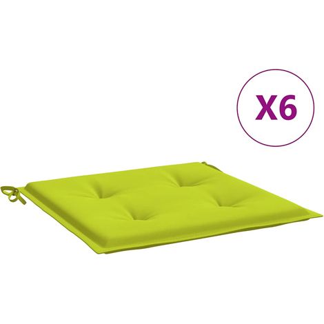 Maison Exclusive - Coussins de chaise de jardin lot de 6 vert vif 50x50x3 cm (1/5)