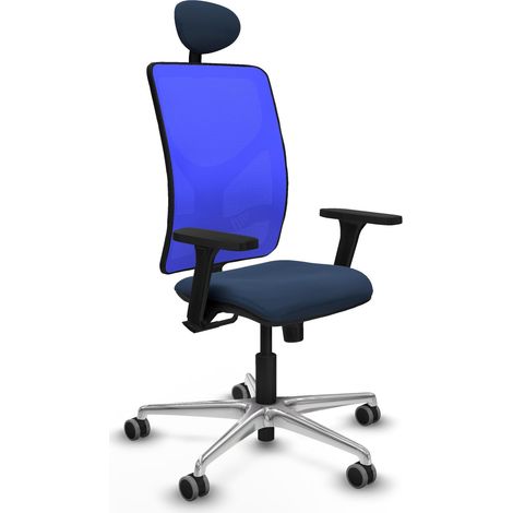 Chaise de bureau piqueras y crespo Motilla bleu marine aluminium (1/2)