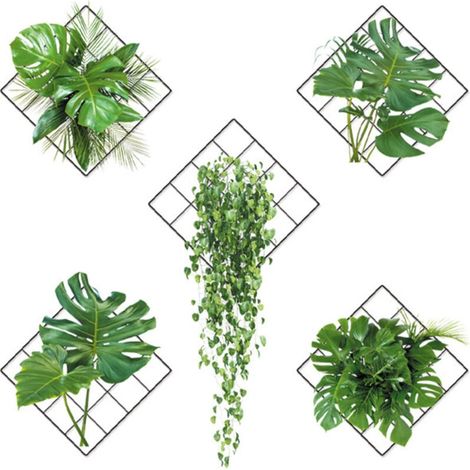 3D Plantes Sticker Mural,Autocollant Muraux 3D Plante,Stickers Muraux Plantes Vertes Effet,PVC Feuilles Vertes Et Plantes Autocollants Muraux,Mural Chambre Salon Bureau Décoration Murale (1/4)