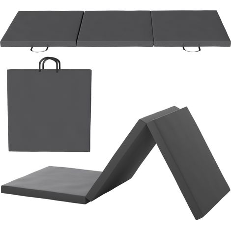 Tapis de Gymnastique Pliable avec Poignée 180 x 60 x 5 cm Gris (1/5)