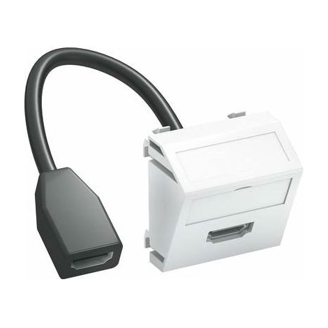 OBO Bettermann Supporto multimediale HDMI con cavo, femmina-femmina 45x45mm Policarbonato bianco puro RAL 9010, 6104838