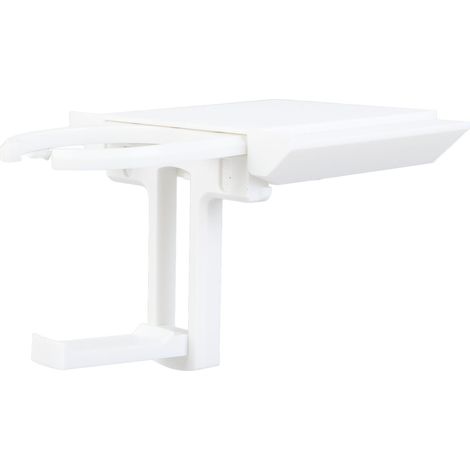 Porte-gobelet de bureau pliable en ABS, support pour bouteille d'eau et crochet pour casque audio, avec adhésif double face, pour bureau à domicile. (1/5)