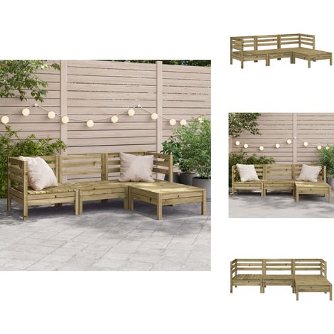 Canapé de jardin 3 places avec repose-pieds bois pin imprégné - Canapé De Jardin - Mobilier De Jardin - Salon De Jardin - Meubles De Jardin - Ensemble De Salon De Jardin (1/5)
