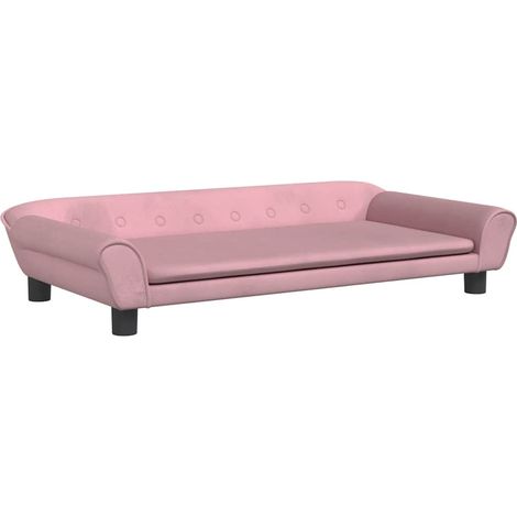 Lit pour chien panier canapé confortable 100 x 50 x 21 cm velours Rose
