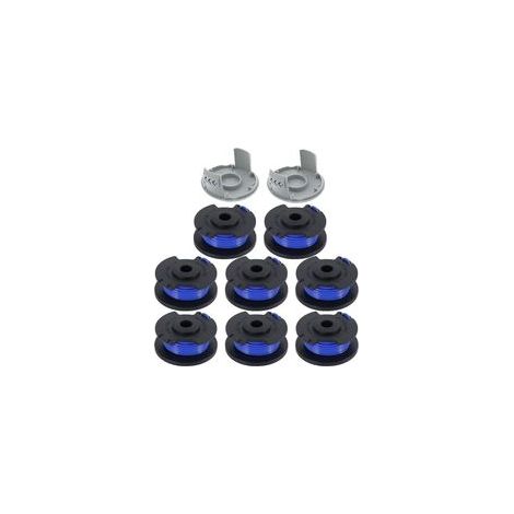 8 bobines de Fil de Rechange pour débroussailleuse 0,065" 18V 24V 40V Compatible Ryobi One+ AC14RL3A, String Autofeed 522994001 Capuchon pour débroussailleuse sans Fil 3,44m 8 bobines + 2 Capuchons (1/5)