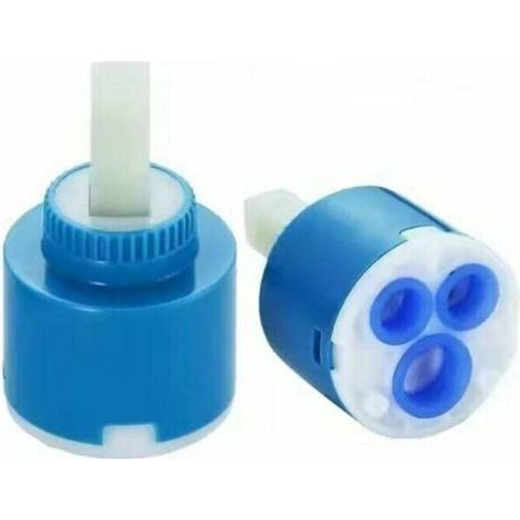 Cartouche mitigeur en céramique 40 mm, cartouche pour robinet mitigeur de salle de bain ou cuisine, bleu, lot de 2 pièces (1/5)