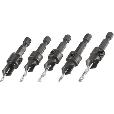5-Piece Quick Release Countersink Set, Quick Release 1/4 Inch Hex Shank for Use in Quick Tool Change Drills (1/5)