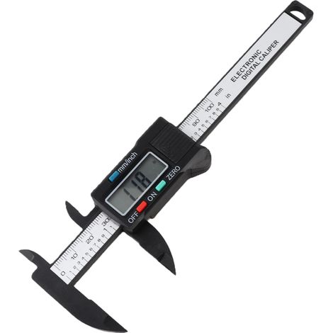 Pied à coulisse électronique numérique pratique de 100 mm en plastique avec grand écran LCD (sans pile) (1/5)