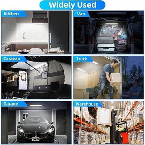 Barra de luz LED de 168 LED, 12 V, 10 W, lámpara de 12 V, luz interior para camión, autocaravana, coche con interruptor de encendido/apagado (CC 12 V-85 V, 2 unidades) (1/3)