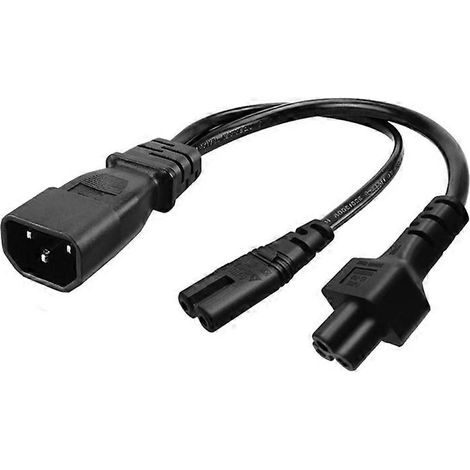 Câble d'alimentation à 3 bornes IEC320-C14 vers C5+C7, connecteur mâle-femelle. (1/5)
