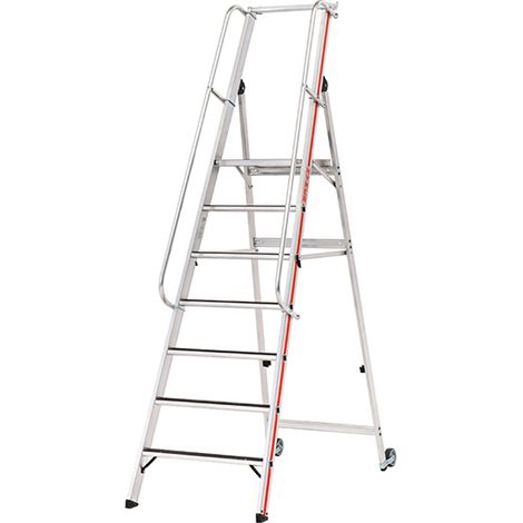Scaletta grande piattaforma 7 gradini - Altezza massima di lavoro 3.65m - 868107