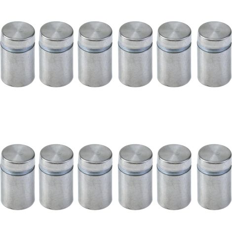 Lot de 12 vis d'espacement en acier inoxydable argenté pour cadres en acrylique et panneaux (diamètre : 1,27 cm) (1/4)