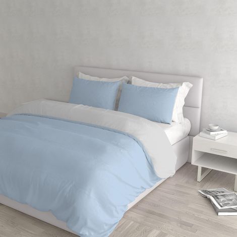 Housse de Couette Natural Colour, Bleu Clair/Gris Clair, 2 Places (1/5)