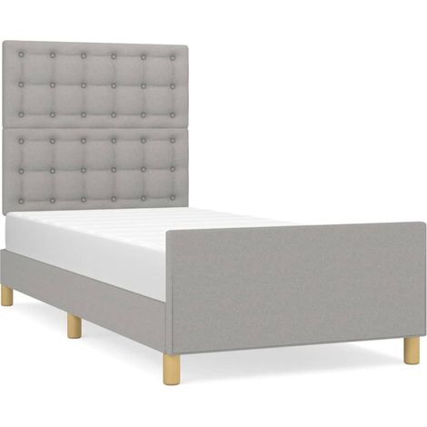 Maison Exclusive - Cadre de lit sans matelas avec tête de lit gris clair 90x200cm (1/5)