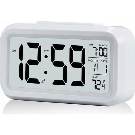 1 Pezzo Sveglia Digitale, Sveglia da Tavolo a Batteria Silenziosa per Bambini e Adulti, Grande Schermo LED con Temperatura e Calendario (1/4)