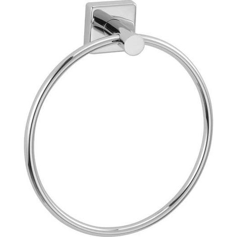 Porte-serviettes en anneau cara - Diamètre anneau : 210 mm - Profondeur : 61 mm - Largeur : 210 mm - Hauteur : 225 mm - Platine : 50 x 50 mm - Matériau : Laiton - Décor : Chromé - ITAR