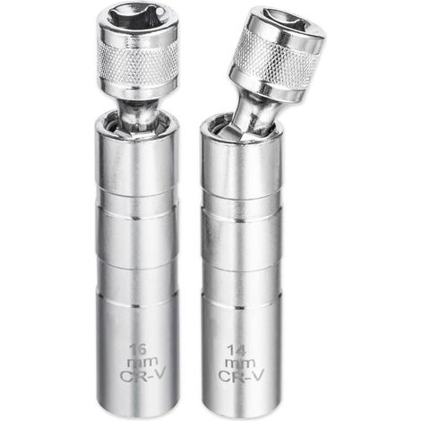 Bussole per candele da 14 mm e 16 mm, 2 chiavi magnetiche per candele, chiave universale per candele a 12 punte da 3/8", strumento per la rimozione delle candele per auto