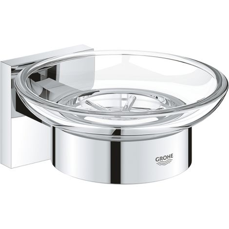 GROHE QuickFix - Start Cube - Jabonera con soporte - Acabado cromado 41096000 (atornillar o pegar) (1/2)