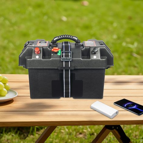 Boîtier de batterie intelligent avec 2 ports USB, Boîtier de batterie multifonctionnelle (1/5)