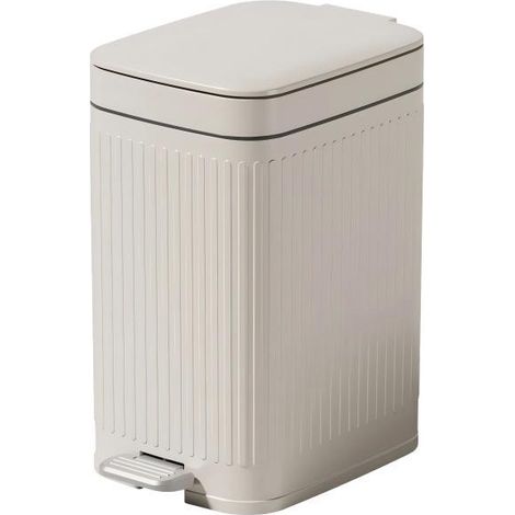 Poubelle Salle De Bains - 8 Litres - Couvercle Amorti - Ouverture Au Pied Ou Par Pression - Design Slim - Pour Sous-Evier Et Petit Espace (1/5)
