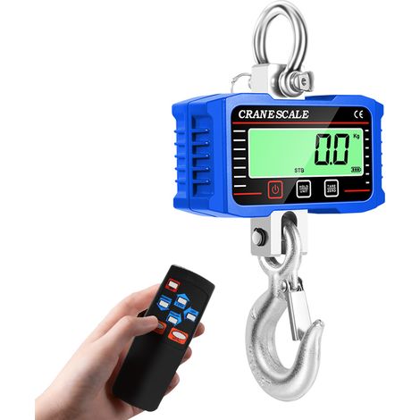 Digital LCD Display 2000kg Crance Scale Portable Electronic Heavy Duty Weight Hook Crane Industrial Grade Weighing Meter with 3-Unit Conversion Function (1/4)