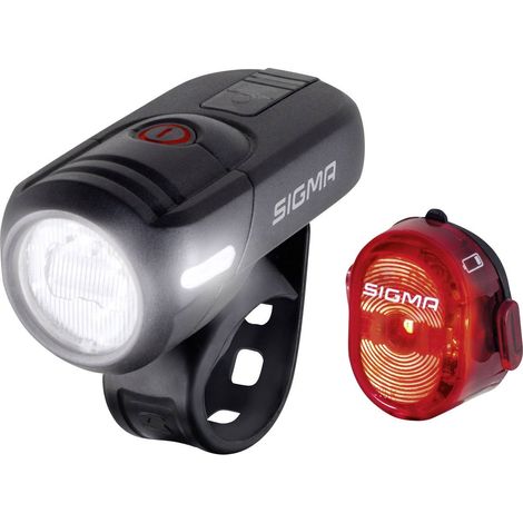 Kit d'éclairage de vélo Sigma AURA 45 / Nugget Set LED à batterie noir Q077372 (1/5)