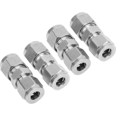 4 raccords à compression à double anneau en acier inoxydable avec adaptateur convertisseur (Ф8/Ф10) (1/5)