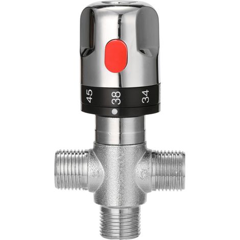Verstellbarer thermostatischer Mischer aus Messing für Badezimmer, Warm-/Kaltwassermischer, Temperaturregelventil für Warmwasserbereiter (1/5)