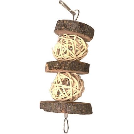 Jouets à mâcher pour lapins, gâteaux d'herbe comestibles, boule en osier pour le meulage des dents des petits animaux - Anneau de vigne et pomme - (1/4)