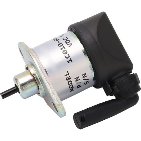 Soupape d'arrêt carburant 1C010-60015, alliage d'aluminium, solénoïde 12V DC pour Kubota V1505/V3300, coupure moteur, compatible remplacement. (1/5)
