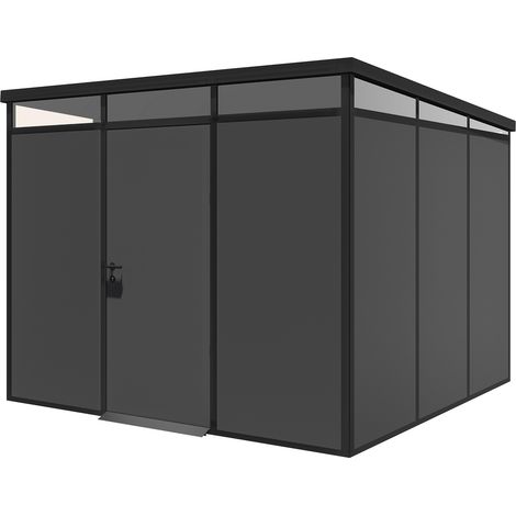 Gartenhaus Sucre, rutschfester Boden, mit Dachfenster, modular erweiterbar, 1-schaliges Dach aus Italien, Kunststoffdach