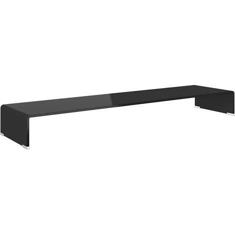 Mobile TV Armadietto TV Mobile/Rialzo Porta TV in Vetro Nero 120x30x13 cm (1/5)
