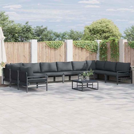 Conjunto de sofá de jardín Antracita Acero vidaXL (1/5)