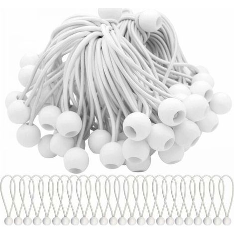 Packung mit 50 elastischen Spannern mit Gummikugeln für Festzelte, Zelte, Banner und Planen. (150 mm–300 mm) (1/5)