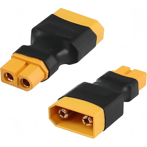 4 pièces Adaptateur XT90 vers XT60, fiche en cuivre plaqué or, conception sans fil portable, pour drones et batteries (1/5)