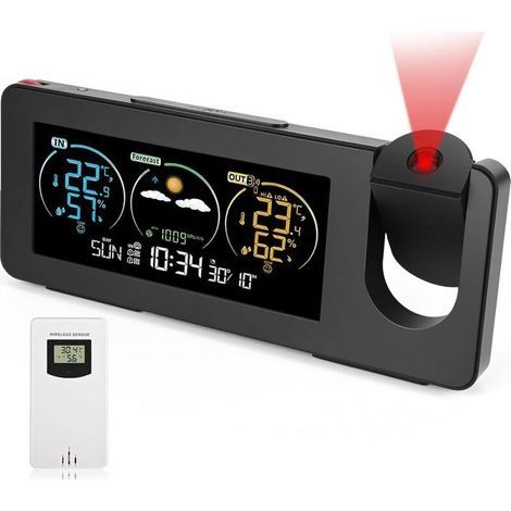 Station météorologique sans fil avec capteur extérieur et projection LCD (1/5)