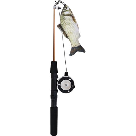 Canne À Pêche Interactive Rétractable - Tige Télescopique 41,5 À 68 cm - Jouet Éducatif Pour Chat Et Chien - 1 Pièce (1/5)