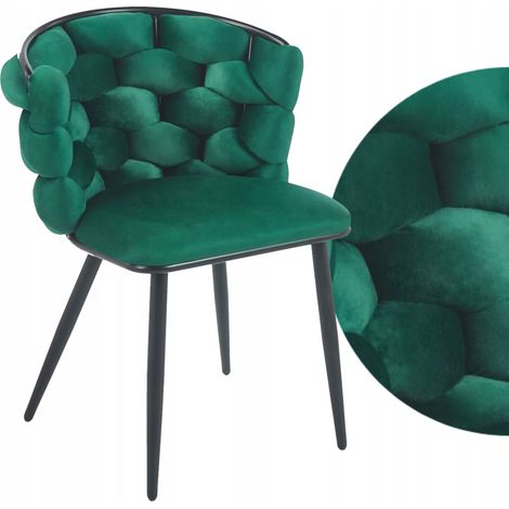 Chaise K47-FX (B) en velours vert (1/5)