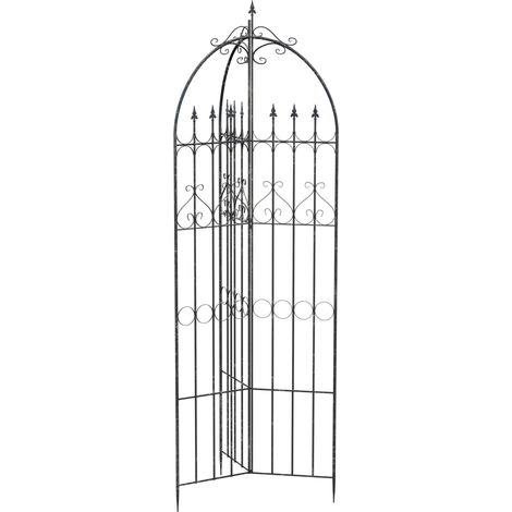 Treillis de jardin décoratif en métal bronze support élégant pour plantes grimpantes style ancien 100008916 (1/4)