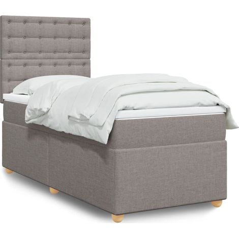 Boxspringbett mit Matratze Taupe 100x200 cm Stoff (1/5)