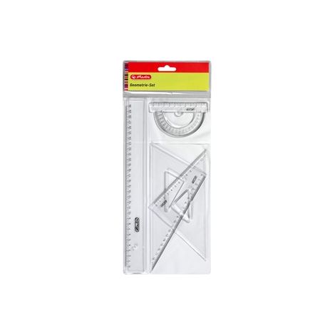 Herlitz Geometric Set 4 in 1 - Righello, Goniometro, Squadra