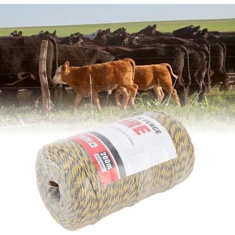 Câble de clôture électronique de 200 mètres avec 6 câbles en acier inoxydable et fil électrique, adapté aux clôtures agricoles et d'élevage, MLD-040C (1/5)