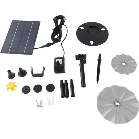 Ortviai Pompe à Fontaine Solaire 4 W pour Bassin, Bain d'Oiseaux et Jardin – 200 L/h, Hauteur de Jet jusqu’à 150 cm