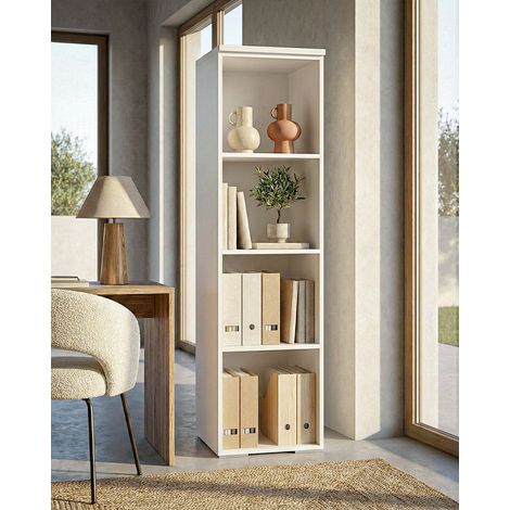 Armadio ufficio Detroit - Mobile archivio - 3 mensole incluse - L. 45 x H. 160 x P. 42,5 cm – Bianco (1/3)