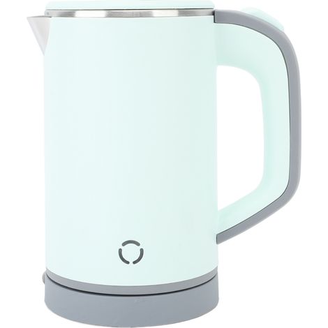 Bouilloire électrique à double paroi en acier inoxydable 800 ml, chauffe-eau, prise européenne verte 220 V 50 Hz