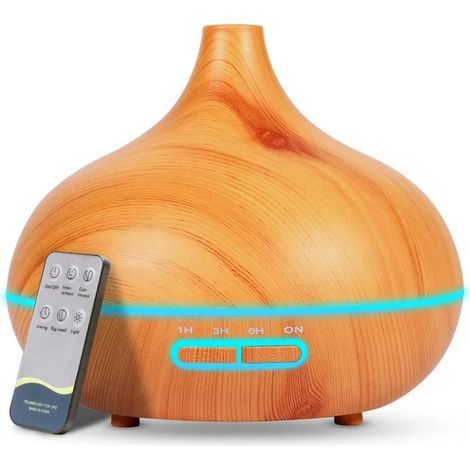 Diffuseur d'huiles essentielles et humidificateur pour chambre à coucher, 500 ml, télécommande, lumière 7 couleurs ,norme européenne (1/5)